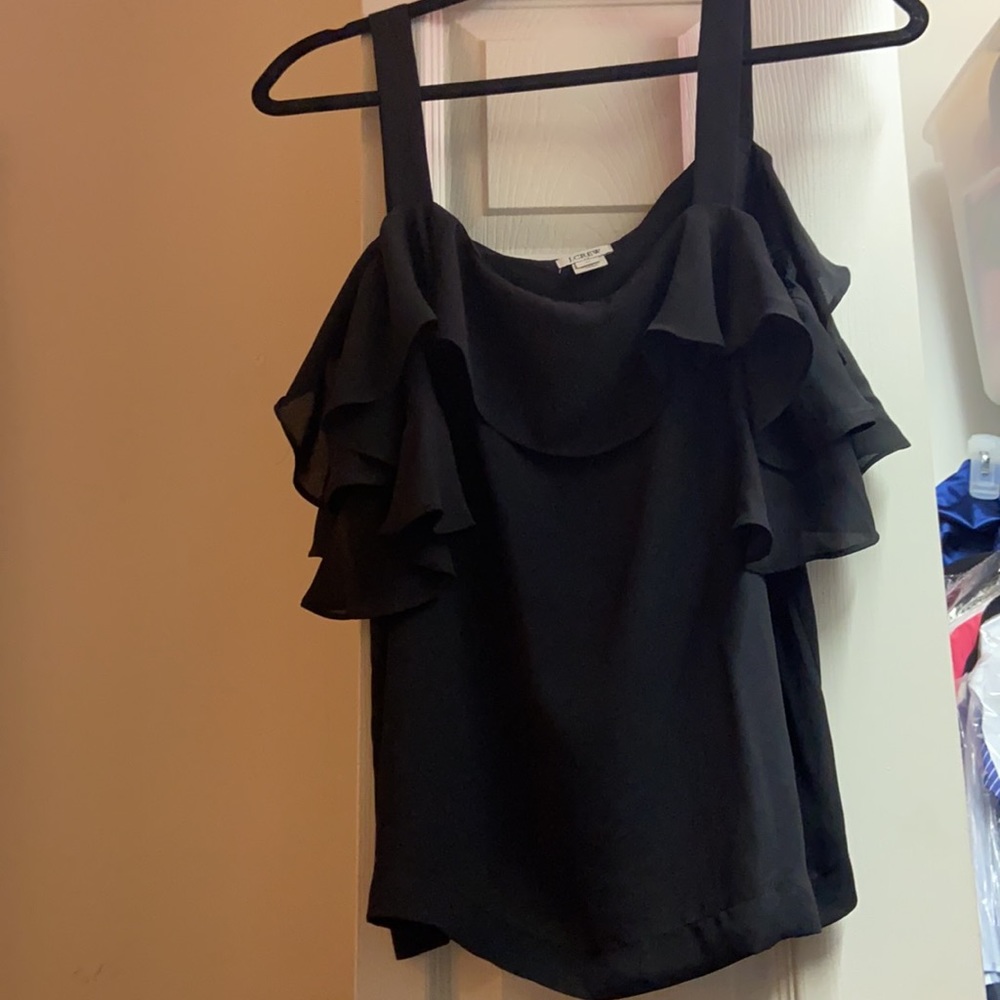 EUC never worn JCrew black tank with flutter sleeves size 12 - Picture 4 of 5